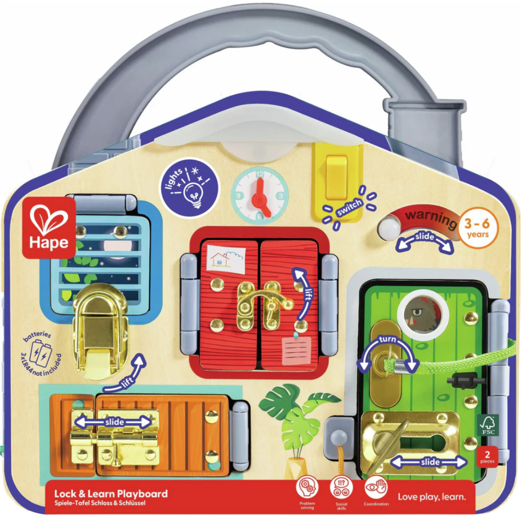 Hape 多功能門鎖學習遊戲板 Lock & Learn Playboard(3-6歲)