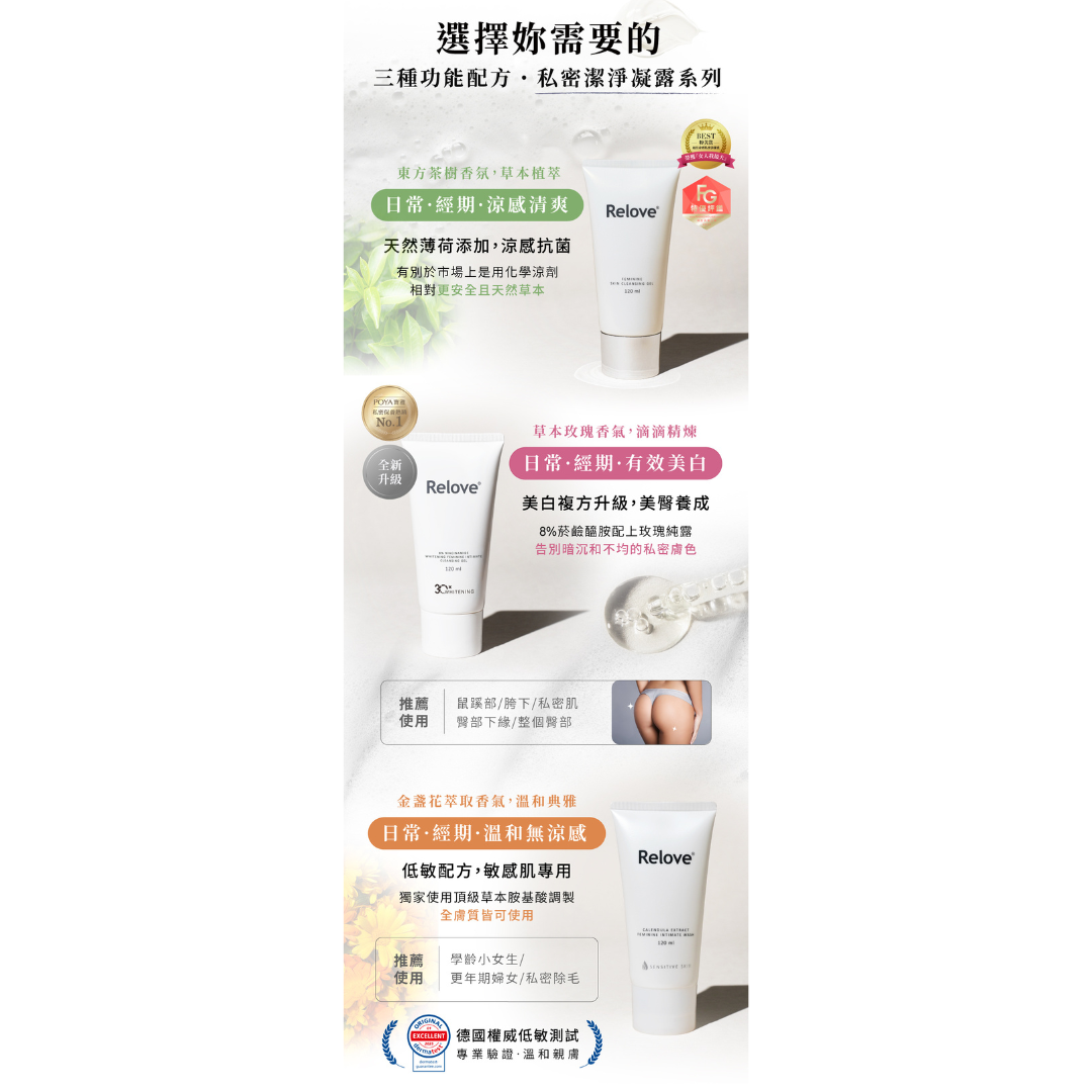 Relove 菸鹼醯胺美白私密潔淨凝露 120ml-女性衛生潔膚