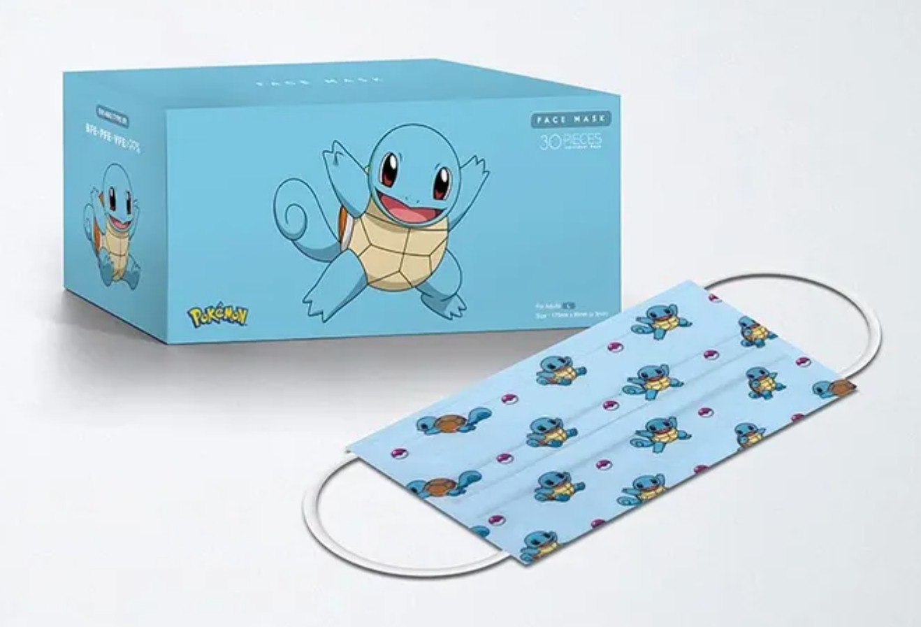 清貨!Pokemon 成人口罩 傑尼龜 30片獨立包裝