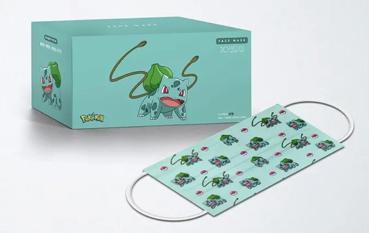 清貨!Pokemon 成人口罩 妙蛙種子 30片獨立包裝