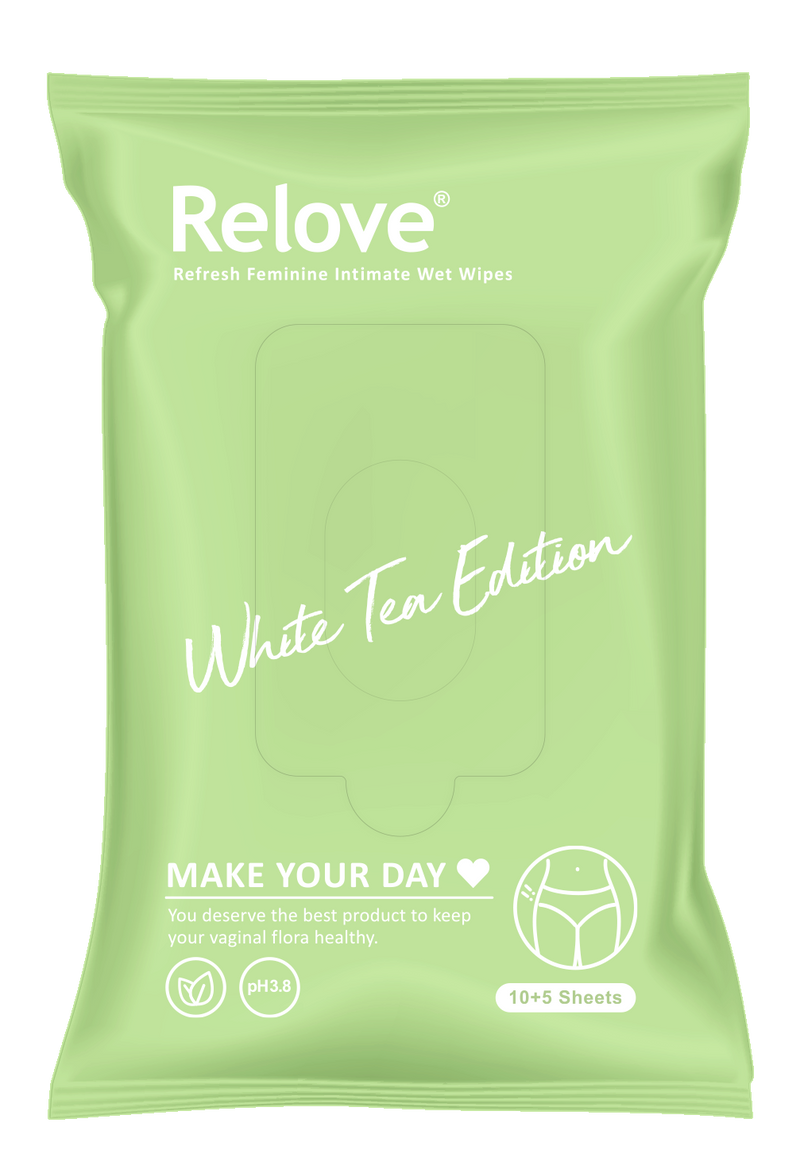 Relove 30秒私密肌弱酸清潔濕紙巾 綠茶香 無涼感