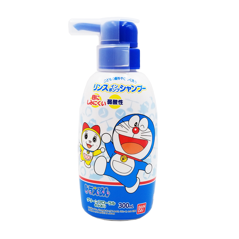 日本 Bandai 多啦 A 夢 兒童二合一洗頭水 (綠色花香味) 300 ml