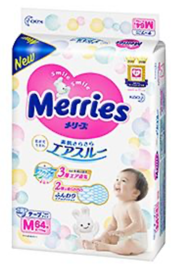 【香港行貨 🇭🇰】Merries 花王 紙尿片 M 中碼 64 片