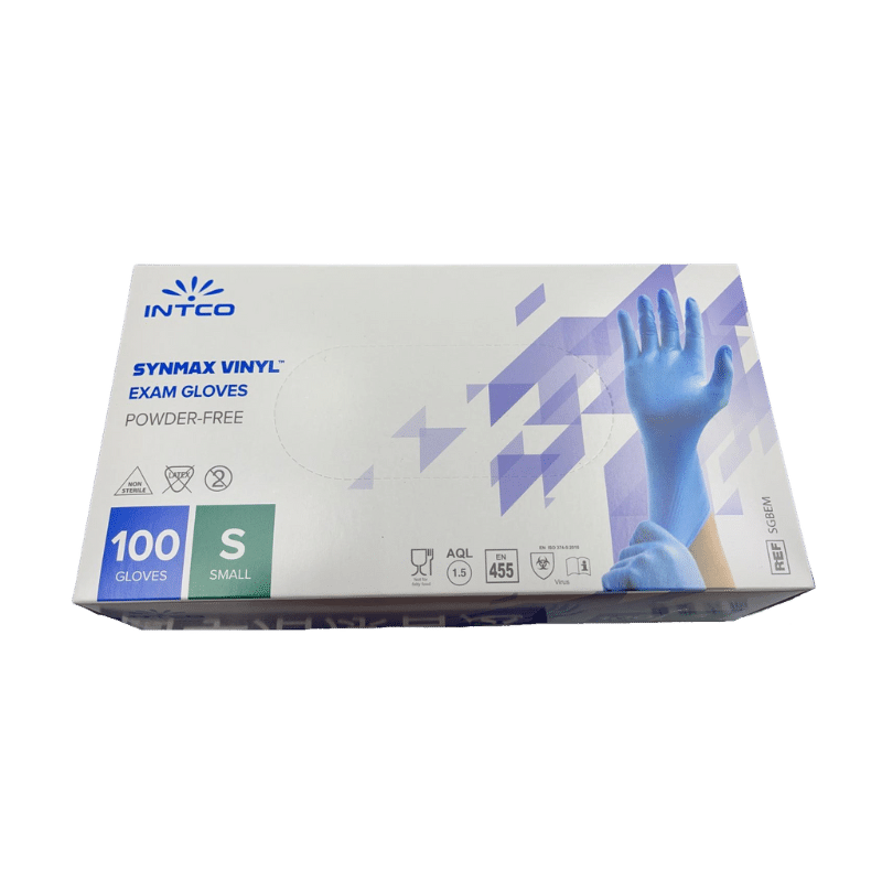 Synmax VINYL 一次性無粉醫用手套 細碼 藍色 100 隻