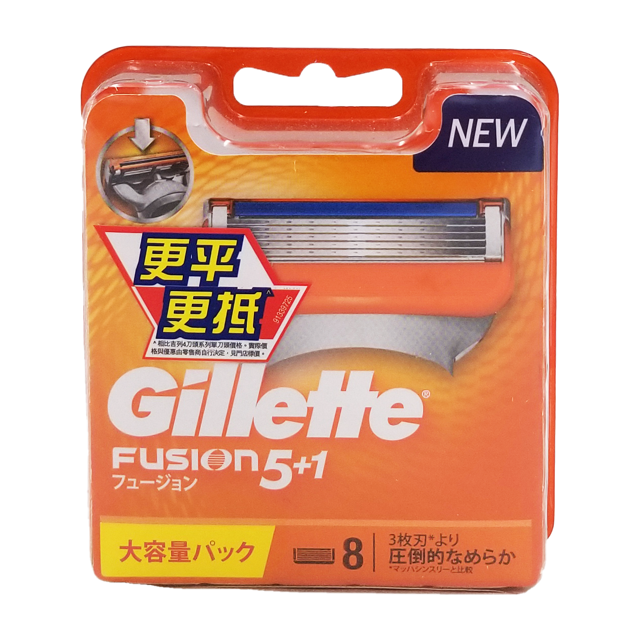 Gillette 吉列 FUSION 5+1 鋒隱剃鬍刀頭 8 刀頭