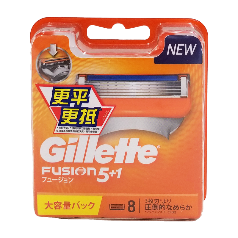 Gillette 吉列 FUSION 5+1 鋒隱剃鬍刀片 8 片
