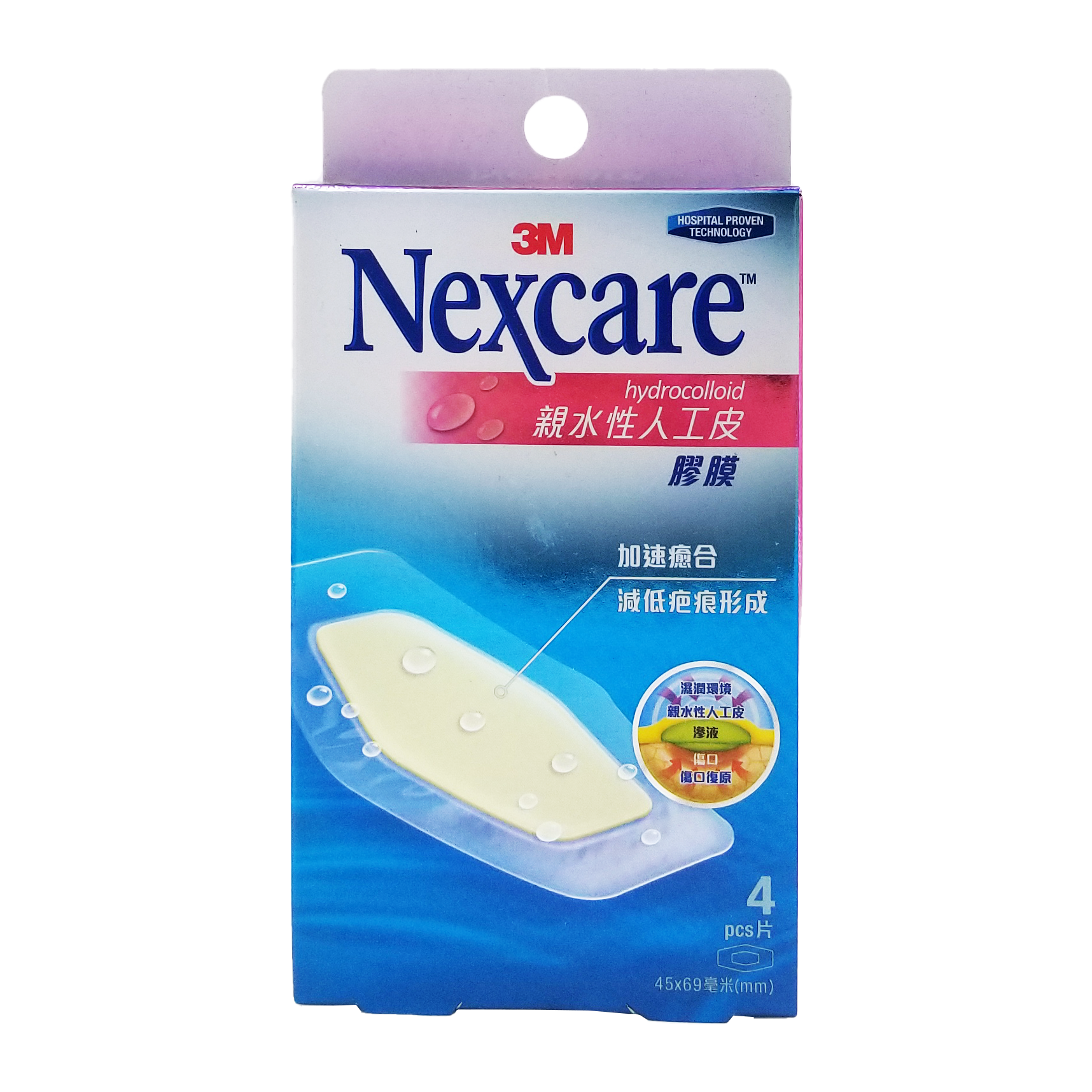 3M Nexcare 親水性人工皮膠膜  4 片